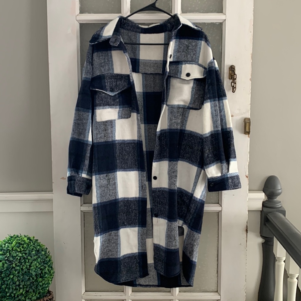 Shacket Navy Blue Longer Length Womens S